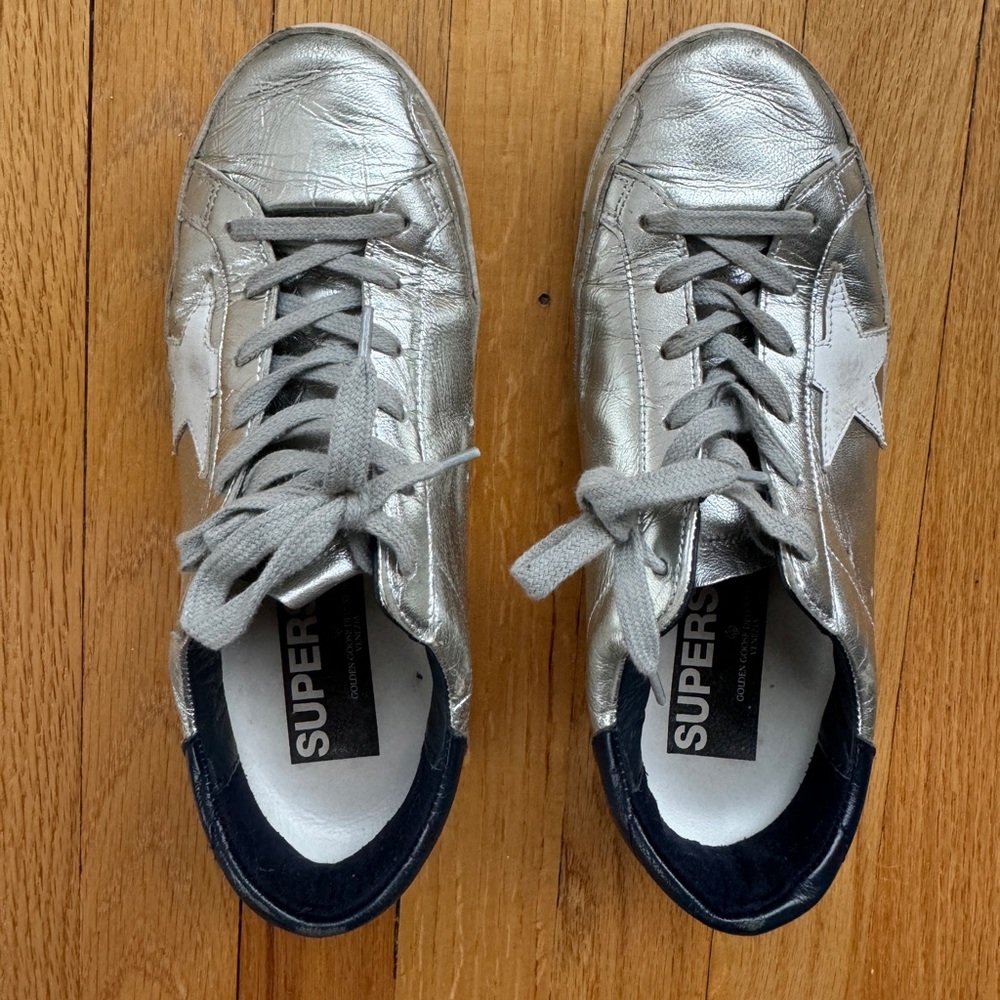 Golden Goose Leather Silver Sneaker